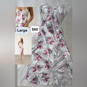 Floral Satin Slip Dress